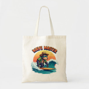 Tote Bag 🦍 Wave Master Gorilla Surfa Stil Tygkasse