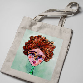 Tote Bag (Whimsical Woman - 01) Tygkasse