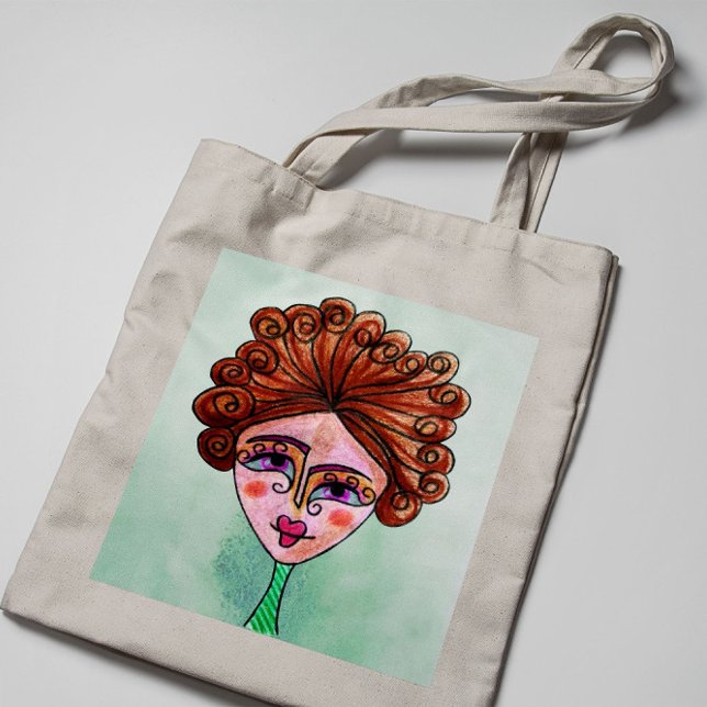 Tote Bag (Whimsical Woman - 01) Tygkasse (Skapare uppladdad)