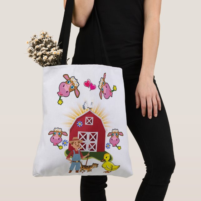 Tote Bag White Land Farm Tygkasse (Närbild)