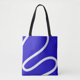 Tote Bag – White Lines on Blue Tygkasse