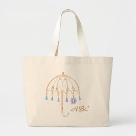 Tote Bag - Wire Parbrella och Initialer Jumbo Tygkasse