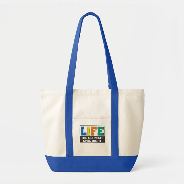 Tote bag with a pro-life message. tygkasse (Framsidan)