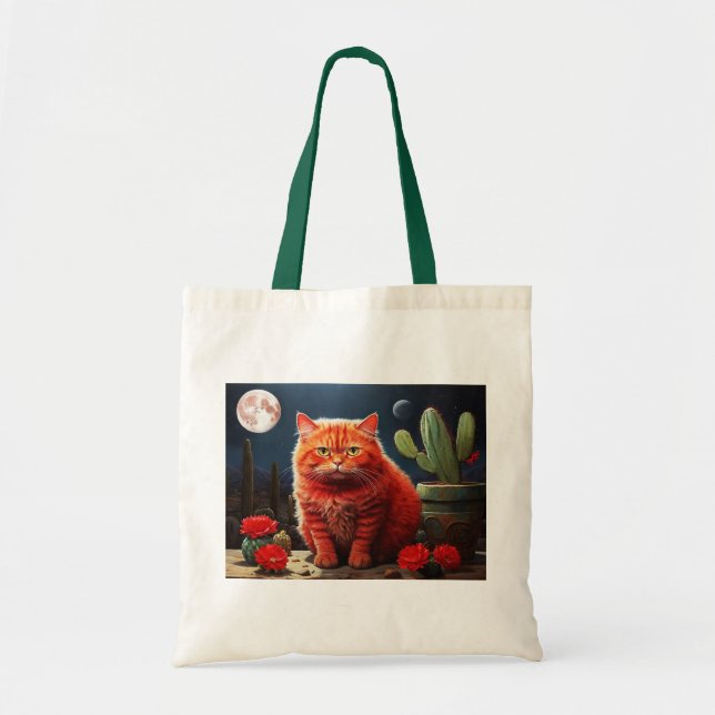Tote Bag with Cat Illustration Tygkasse (Framsidan)