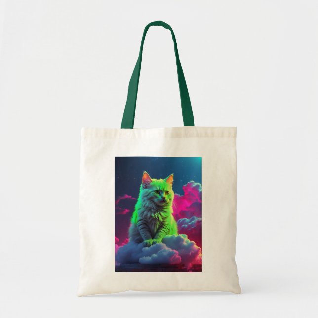 Tote Bag with Cat Illustration Tygkasse (Framsidan)