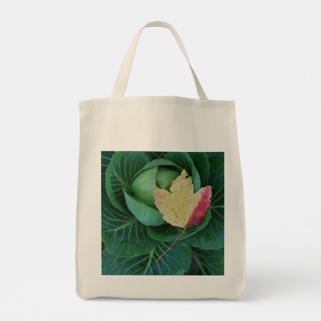 Tote Bag with Goldfinch /Cabbage with Fall Leaf  Tygkasse (Baksida)