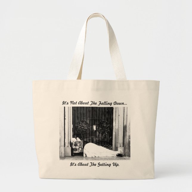 Tote Bag with inspirational quote. Jumbo Tygkasse (Framsidan)