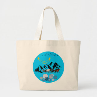 Tote Bag with Kazakhstan Cultural Design Jumbo Tygkasse
