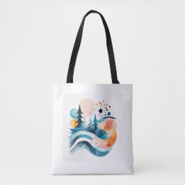 Tote Bag with Landscape Image Tygkasse