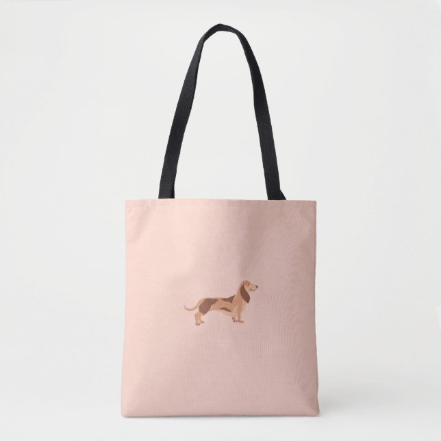 Tote bags dachshund hund söt tygkasse (Framsida)