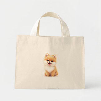 Tote bags (den berömda pomeranska valpen) mini tygkasse