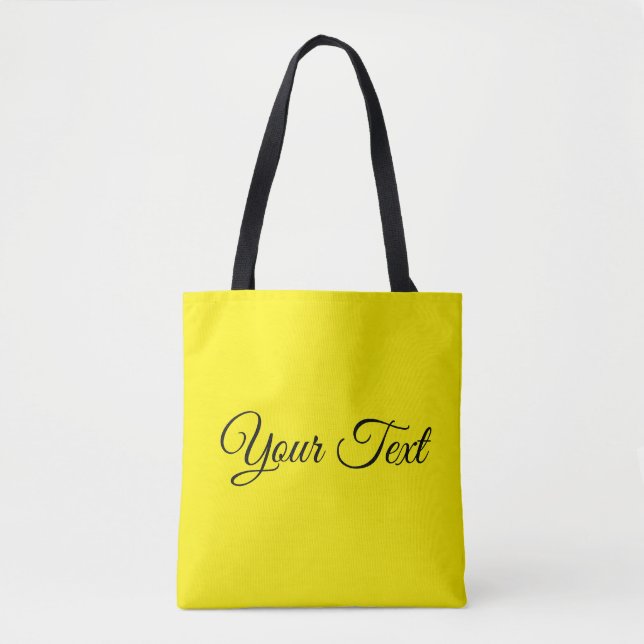Tote bags din egen Gult för textskript, ljus Tygkasse (Framsida)