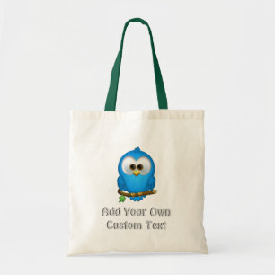 Tote bags för fågel för Cutie blåttTweet Tygkasse