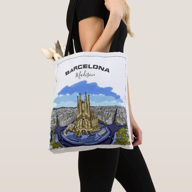 Tote bags för namn för Barcelona Tygkasse (Närbild)