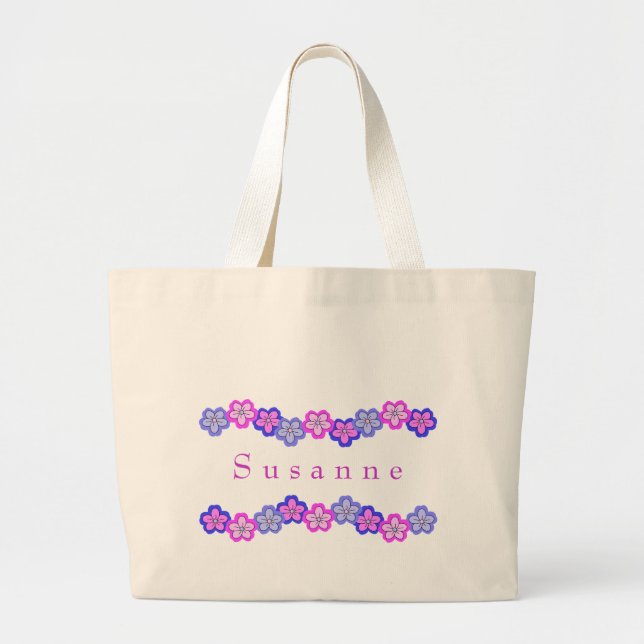Tote bags för personligblommadesign jumbo tygkasse (Framsidan)