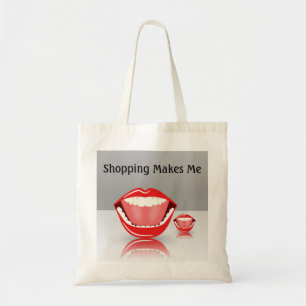 Tote bags för shopping för stor munhumorbudget tygkasse