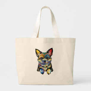 Tote bags hund älskare för kvinnor jumbo tygkasse