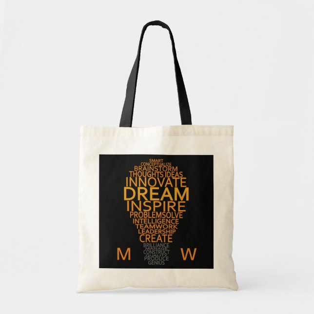 Tote bags, inspirationsljus, anpassningsbar, monog tygkasse (Framsidan)