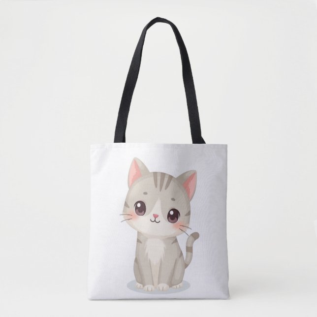 Tote bags (söt katt) tygkasse (Framsida)