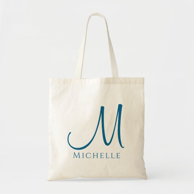Tote bags Trendig Monogram Namn Initial Brev Tygkasse (Framsidan)