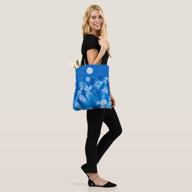Tote Blue Tie Dye Tygkasse (På modell)