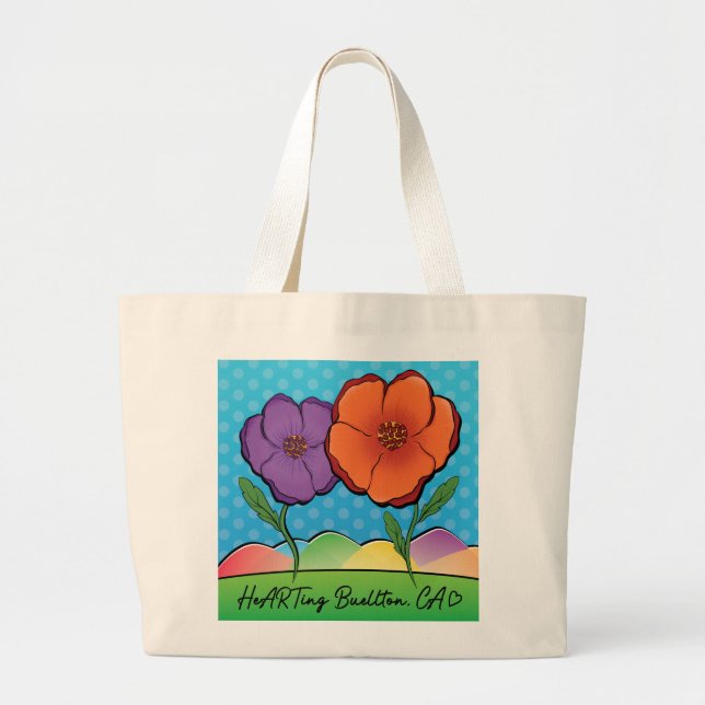 Tote - California Poppies - Buellton.Art Jumbo Tygkasse (Framsidan)