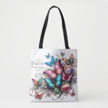 Tote "Faith over Fear", inspirationsteckenpåse