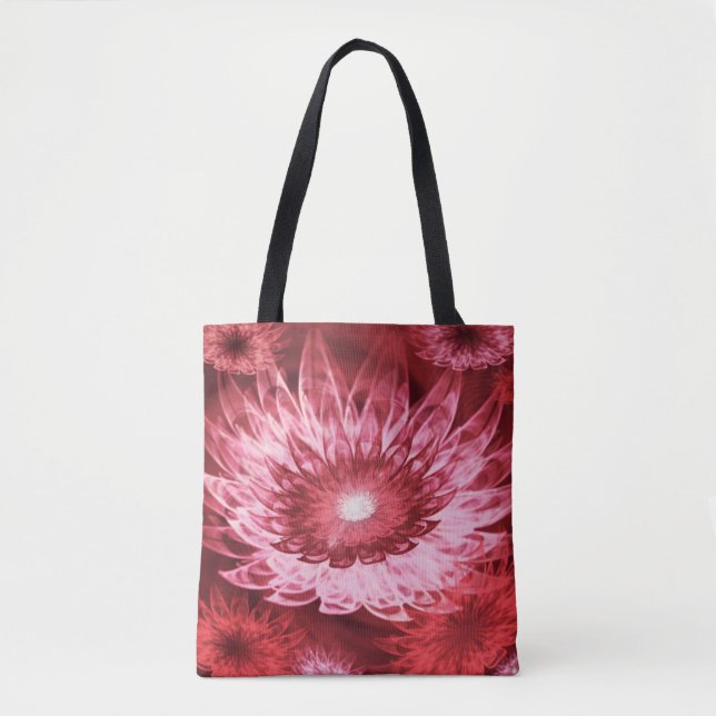Tote Fantasy Flowers Red Tygkasse (Framsida)