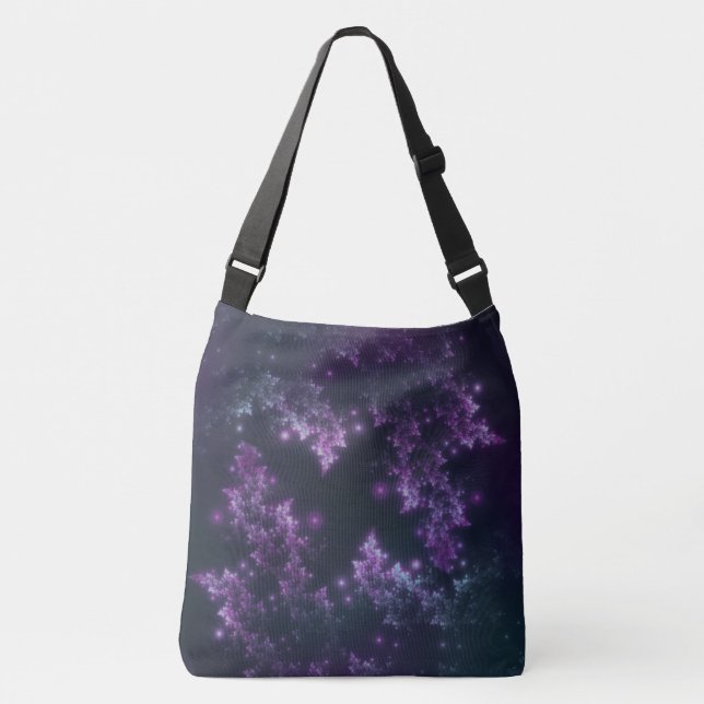 Tote Fractal Löv Violet Glow Axelväska (Framsida)