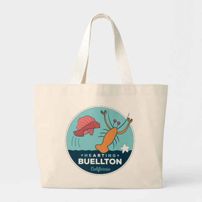 Tote - Goldie Fish - Buellton.Art Jumbo Tygkasse (Framsidan)