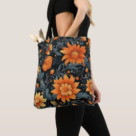 Tote-handduk med en livfull blomsterdesign tygkasse