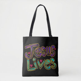 Tote “Jesus Lives” Christian Quote Tygkasse