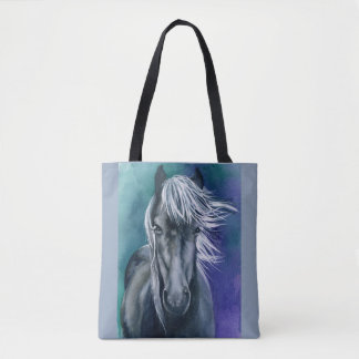 Tote Kor over Bag Horse Watercolor Boho Chic Tygkasse