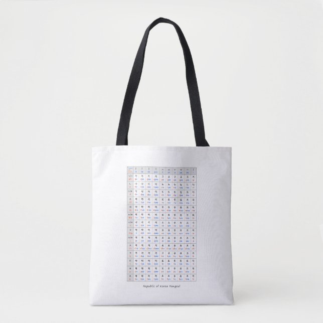 Tote Korealfabet Tygkasse (Framsida)
