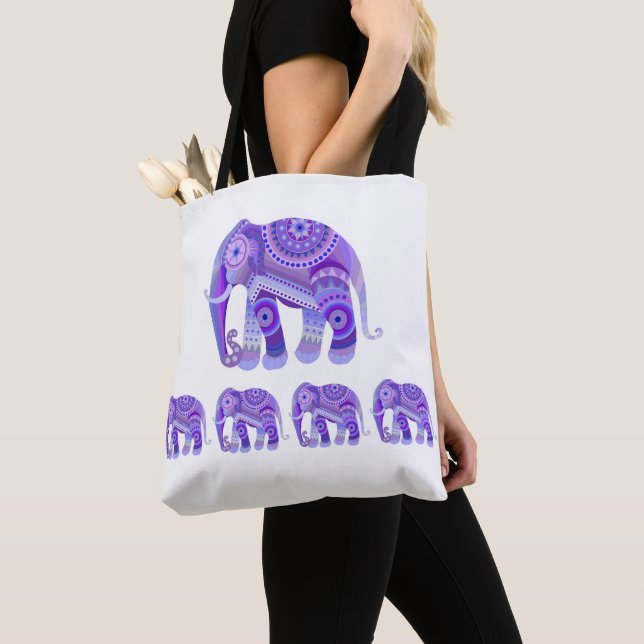 TOTE med blå elefant Tygkasse (Närbild)