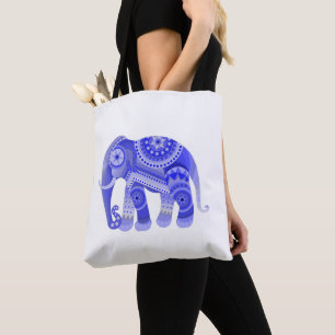 TOTE med blå elefant Tygkasse