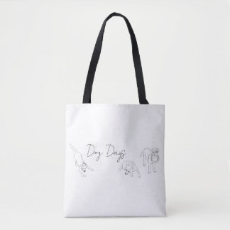 Tote med illustrationer från Hunddagar. Tygkasse