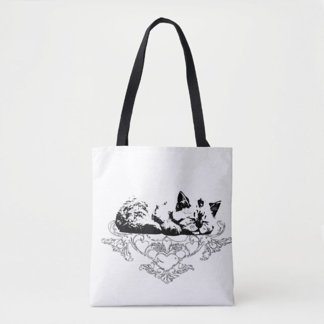 Tote med katt tygkasse (Framsida)