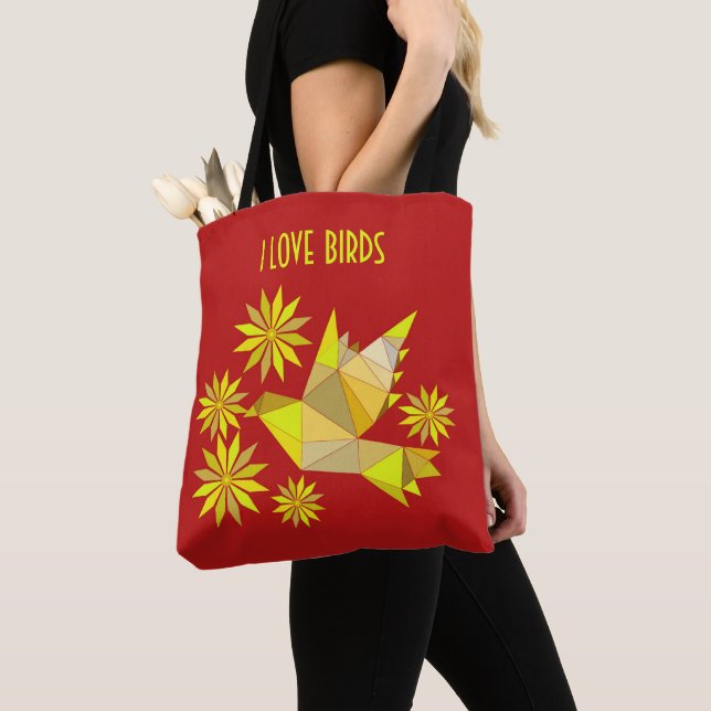 Tote med kreativ med blomma tygkasse (Närbild)