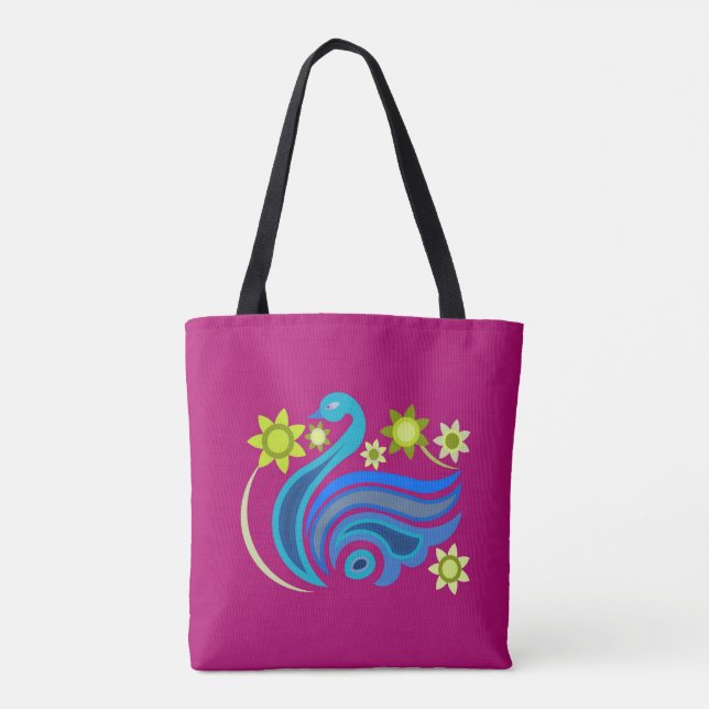Tote med kreativ med blomma tygkasse (Baksida)