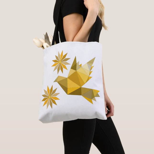 Tote med kreativ med blomma tygkasse (Närbild)