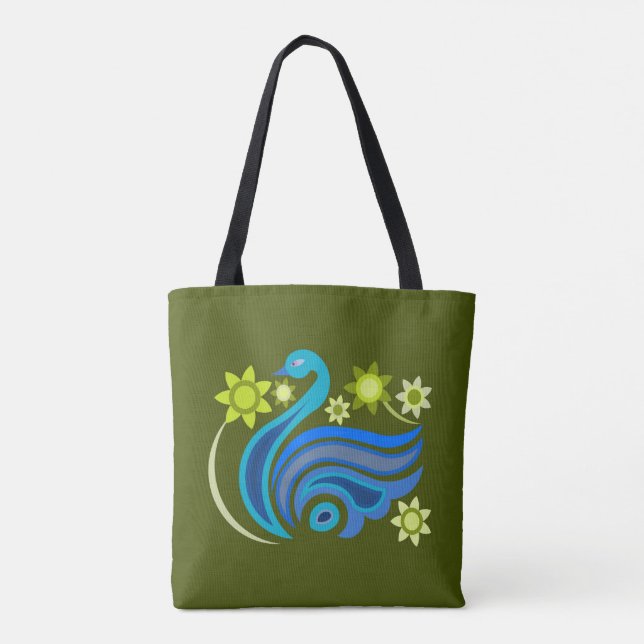 Tote med kreativ med blomma tygkasse (Baksida)