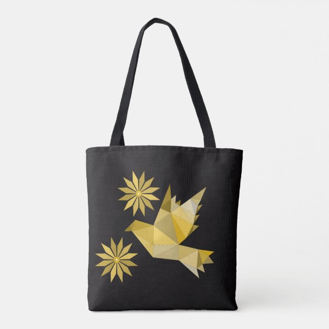 Tote med kreativ med blomma tygkasse (Baksida)