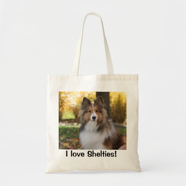 Tote med Sheltie Photo Tygkasse (Framsidan)