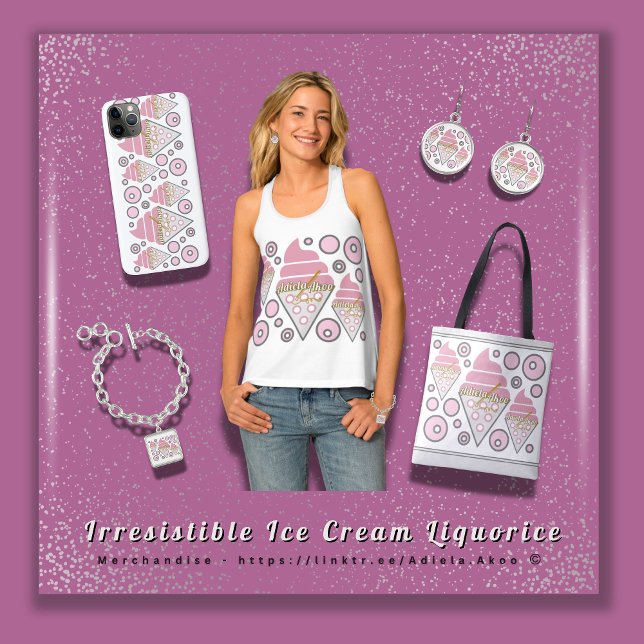 TOTE - Oemotståndlig Isglass Lakrits Tygkasse (BUY Irresistible Ice Cream Liquorice Tank, Tote, Bracelet, Earrings & Phone Case by Poet Adiela Akoo)