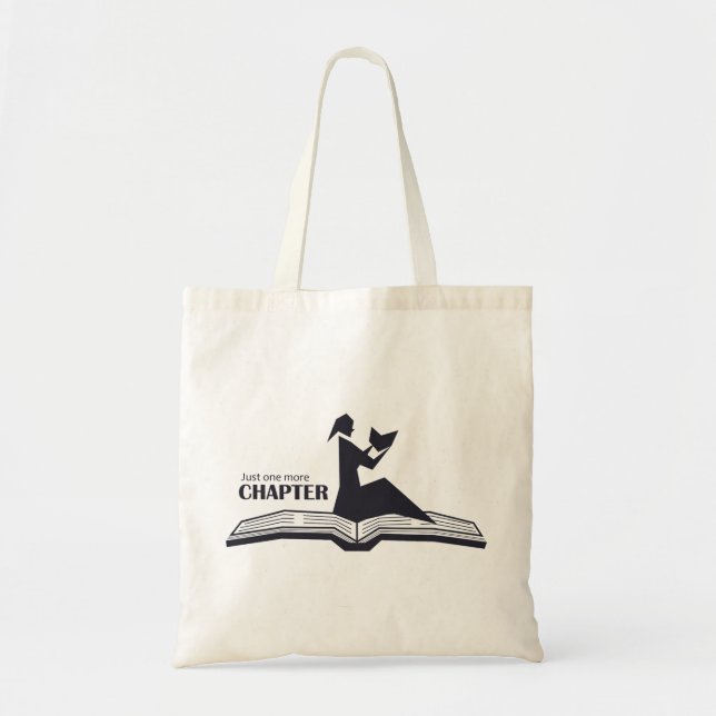 Tote Open Bok Female Reading Tygkasse (Framsidan)