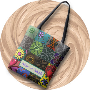 TOTE - Patchwork Mönster 1 - Anpassade Mongram Tygkasse