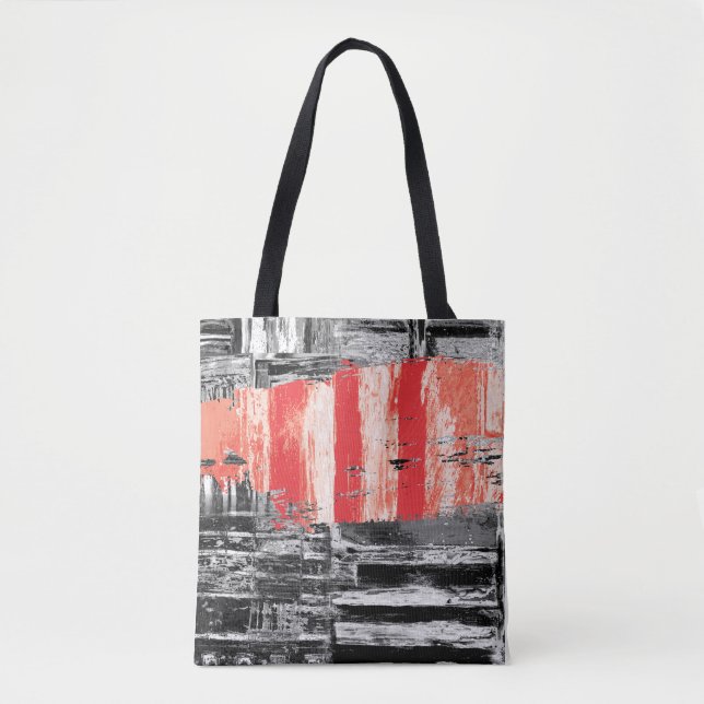 Tote – Red Pulse Abstract Design Tygkasse (Framsida)