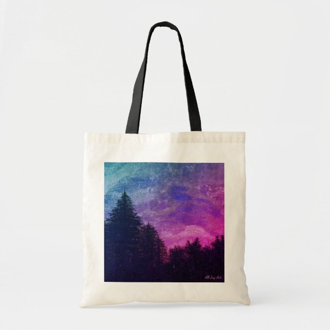 Tote - Rosa "Golden Sunset Gräs" av All Joy Art Tygkasse (Framsidan)