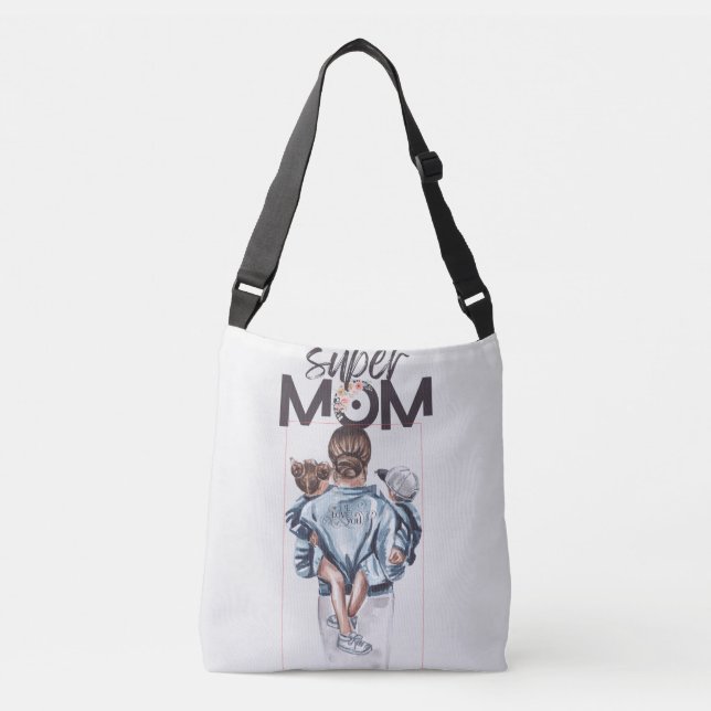 Tote Sac Ajustable - Super Maman Axelväska (Framsida)
